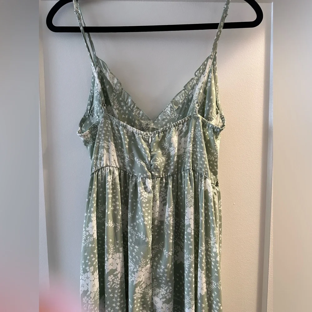 Green Floral maxi dress strappy - Picture 2 of 6
